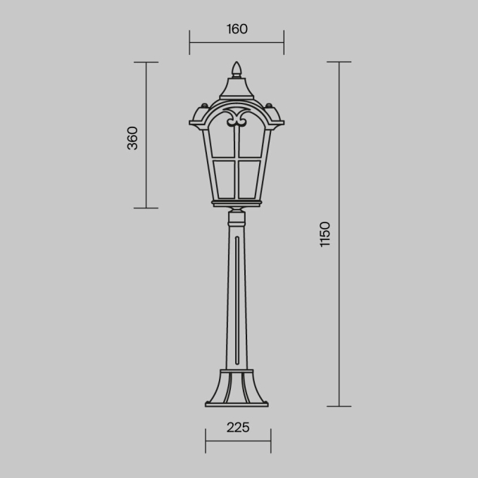 Ландшафтный светильник Альбион / Albion E27х1 60Вт IP 44, O413FL-01BZ1, изображение 6 Ландшафтный светильник Альбион / Albion E27х1 60Вт IP 44, O413FL-01BZ1, изображение 6