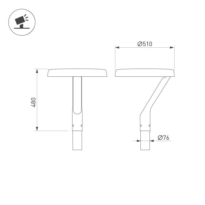 Светильник ALT-DEKKEL-50W Warm2700 (BK, 145x40 deg, 230V), Arlight, 060327, изображение 3 Светильник ALT-DEKKEL-50W Warm2700 (BK, 145x40 deg, 230V), Arlight, 060327, изображение 3