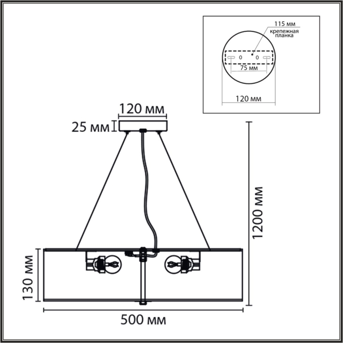 Потолочный светильник E27 LED 5*10W 220V GOFERA MODERNI LN26 184 LUMION 8329/5, схема товара Потолочный светильник E27 LED 5*10W 220V GOFERA MODERNI LN26 184 LUMION 8329/5, схема товара