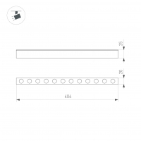 Светильник MAG-DOTS-25-L400-12W Warm3000 (BK, 30 deg, 24V), Arlight, 033671 Светильник MAG-DOTS-25-L400-12W Warm3000 (BK, 30 deg, 24V), Arlight, 033671