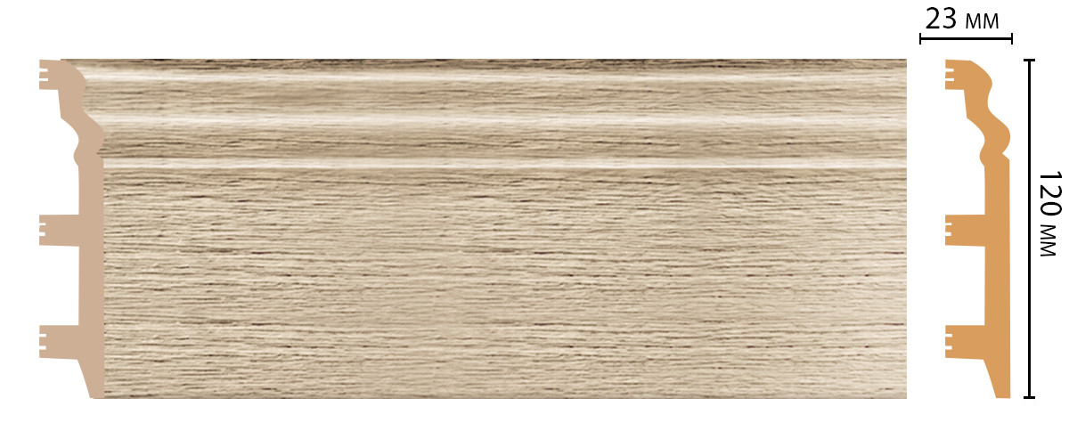 Плинтус напольный Decomaster D233-72ДМ, 120x23x2400 мм Плинтус напольный Decomaster D233-72ДМ, 120x23x2400 мм