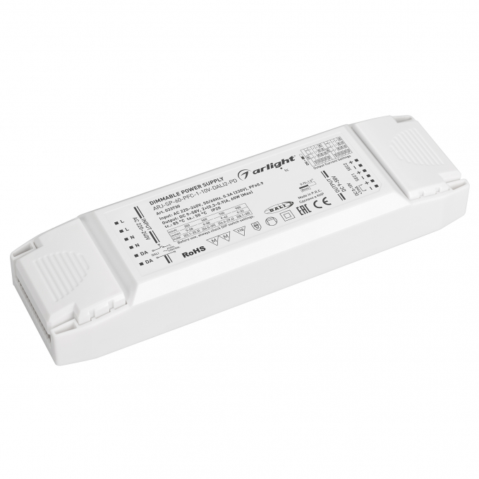 Блок питания ARJ-SP-60-PFC-1-10V-DALI2-PD (60W, 9-58V, 2x0.3-0.9A), Arlight, 033730, изображение 1