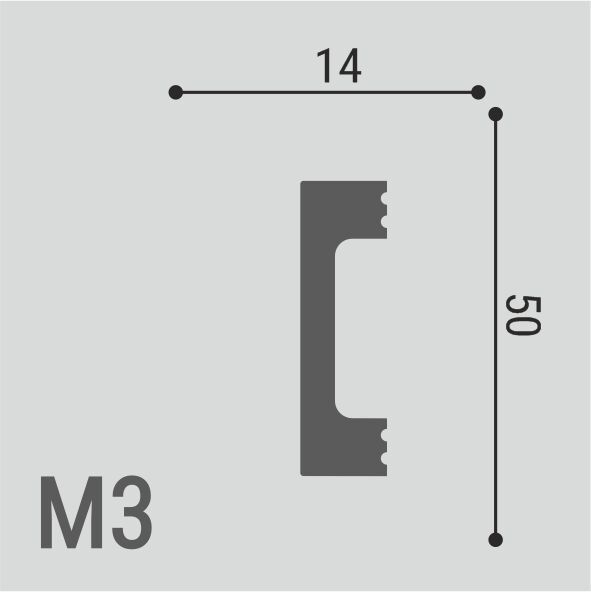 Молдинг Де-Багет XPS Polymer М 3 50/14