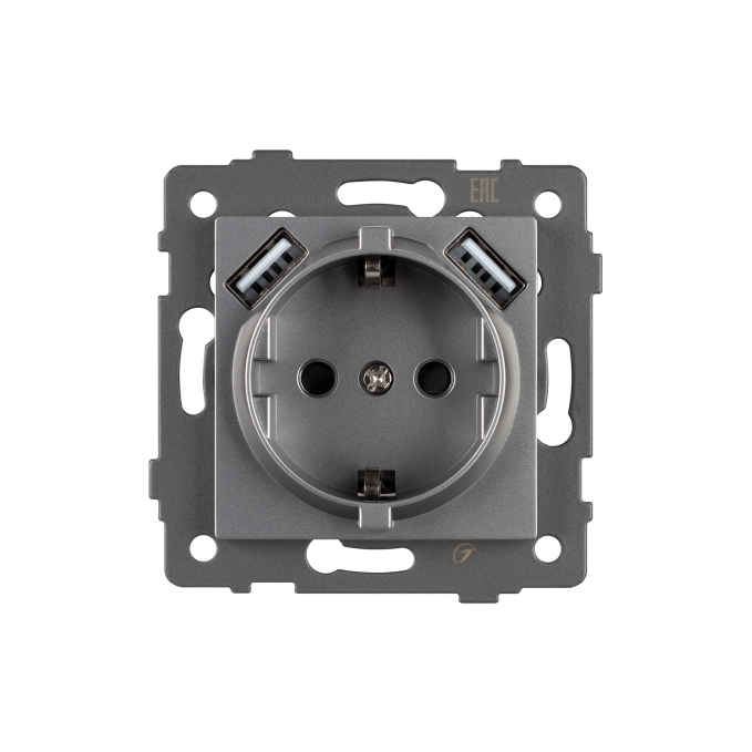Механизм розетки с USB зарядкой SCT-MUAA-PL-GR-V (250V, 16A), Arlight, 049820, изображение 3 Механизм розетки с USB зарядкой SCT-MUAA-PL-GR-V (250V, 16A), Arlight, 049820, изображение 3