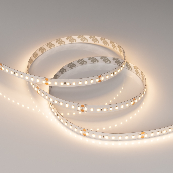 Светодиодная лента RT-A144-10mm 24V Warm3000 (7.7 W/m, IP20, 2835, 5m), Arlight, 038782, изображение 2 Светодиодная лента RT-A144-10mm 24V Warm3000 (7.7 W/m, IP20, 2835, 5m), Arlight, 038782, изображение 2