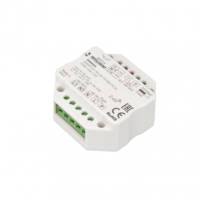 INTELLIGENT ARLIGHT Диммер SMART-0/1-10V-301-72-DIM-PS-IN (230V, 1x3A, 2.4G), Arlight, 028434(1), изображение 1 INTELLIGENT ARLIGHT Диммер SMART-0/1-10V-301-72-DIM-PS-IN (230V, 1x3A, 2.4G), Arlight, 028434(1), изображение 1