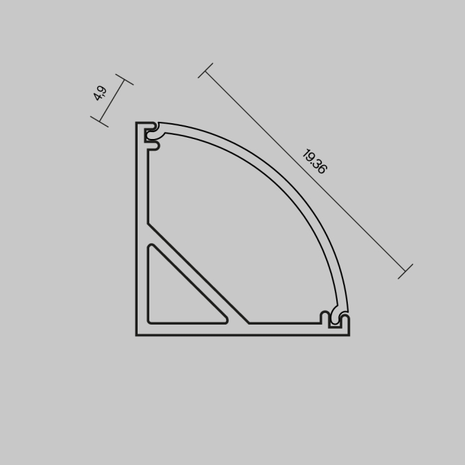 Рассеиватель для профиля 16x16 (Дуга, Чёрный, 2 м), ALM-1616R-B-DF-2M 642027, 642027, изображение 4 Рассеиватель для профиля 16x16 (Дуга, Чёрный, 2 м), ALM-1616R-B-DF-2M 642027, 642027, изображение 4