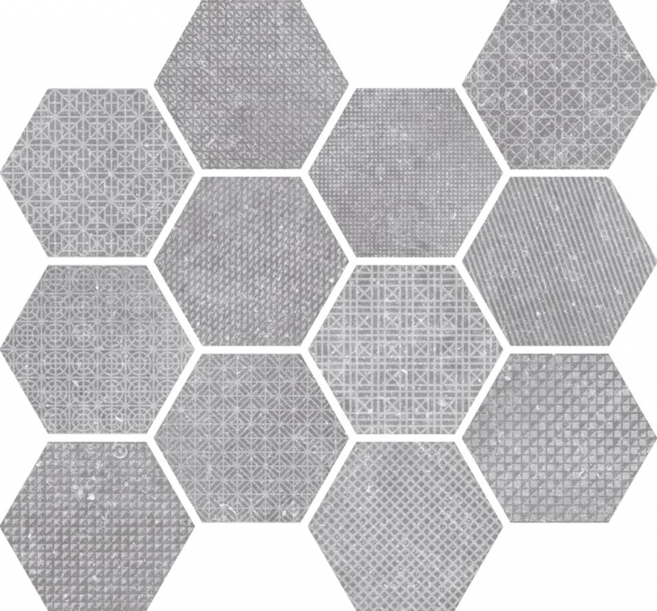 Керамогранит Equipe Coralstone Hexagon Melange Grey Antislip 29.2x25.4, 23583