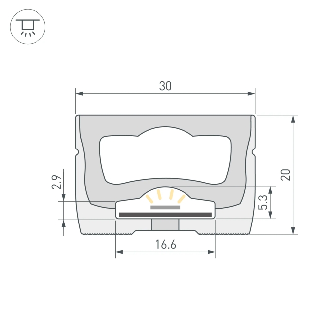 Силиконовый профиль WPH-FLEX-3020-TOP-S16-10m WHITE, Arlight, 062838, изображение 2 Силиконовый профиль WPH-FLEX-3020-TOP-S16-10m WHITE, Arlight, 062838, изображение 2