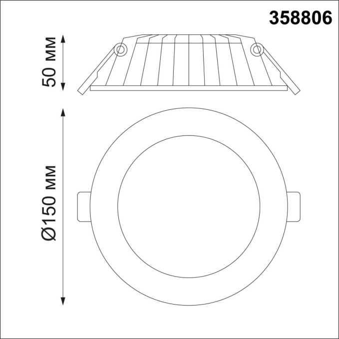 Светильник встраиваемый светодиодный IP20 LED 12W 960Лм 3000K 100-240V GESSO SPOT NT21 556 NOVOTECH 358806, схема товара Светильник встраиваемый светодиодный IP20 LED 12W 960Лм 3000K 100-240V GESSO SPOT NT21 556 NOVOTECH 358806, схема товара