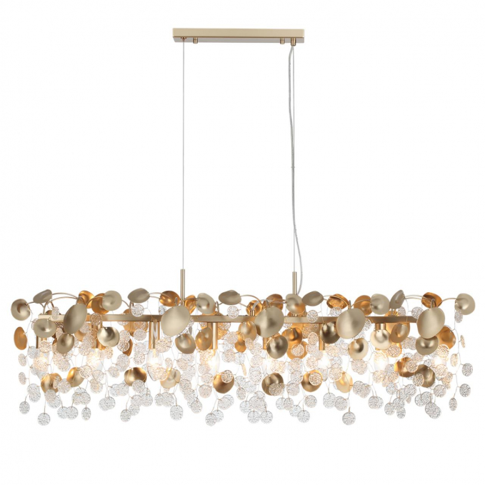 Люстра горизонтальная E14 8*40W 220В IP20 COINS CLASSIC ODL26 633 ODEON LIGHT 5104/8A, фото на белом фоне