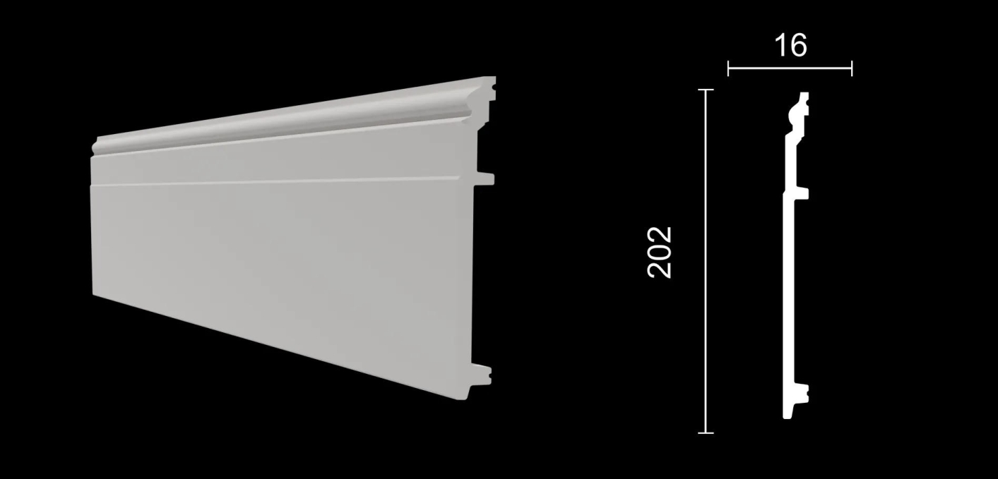 Плинтус Decor-Dizayn DD726, 202x16x2000 мм Плинтус Decor-Dizayn DD726, 202x16x2000 мм