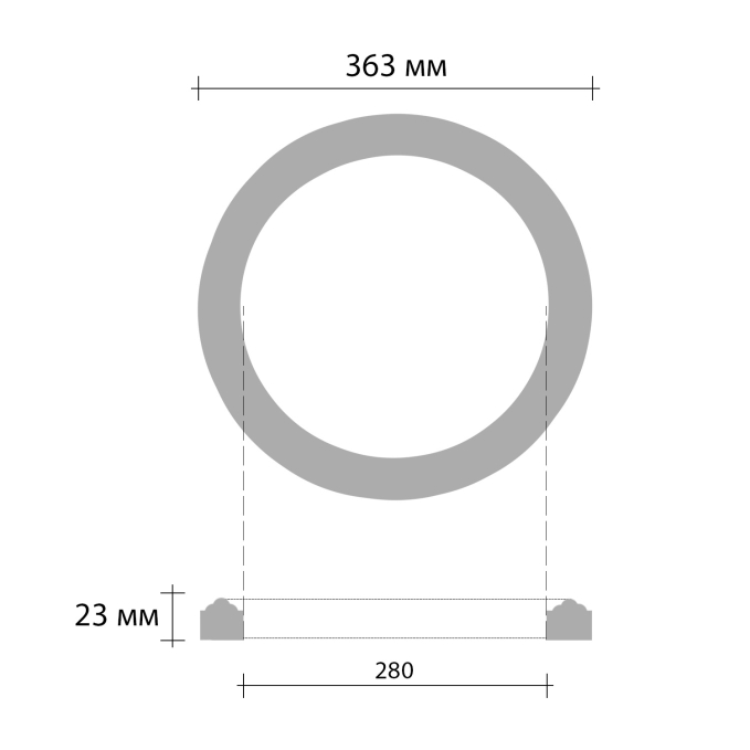 Розетка потолочная Decomaster 80204/20, d нар. 363, d вн. 280, h=23 мм Розетка потолочная Decomaster 80204/20, d нар. 363, d вн. 280, h=23 мм