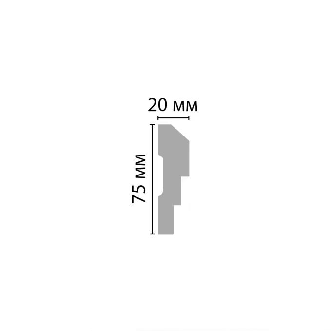 Молдинг гладкий Decomaster 97601, 75x20x2400 мм Молдинг гладкий Decomaster 97601, 75x20x2400 мм