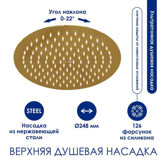 Душевая система WasserKRAFT A188.208.207.PG T Душевая система WasserKRAFT A188.208.207.PG T