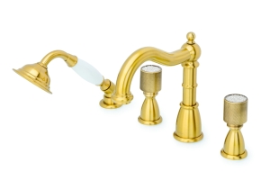 Смеситель для ванны с душем Boheme Royal Cristal 391-Royal/CRST бронза Смеситель для ванны с душем Boheme Royal Cristal 391-Royal/CRST бронза