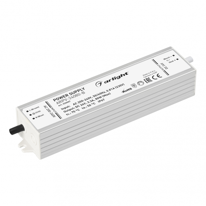 Блок питания ARPV-24080-B (24V, 3.3A, 80W), Arlight, 020007, изображение 1 Блок питания ARPV-24080-B (24V, 3.3A, 80W), Arlight, 020007, изображение 1