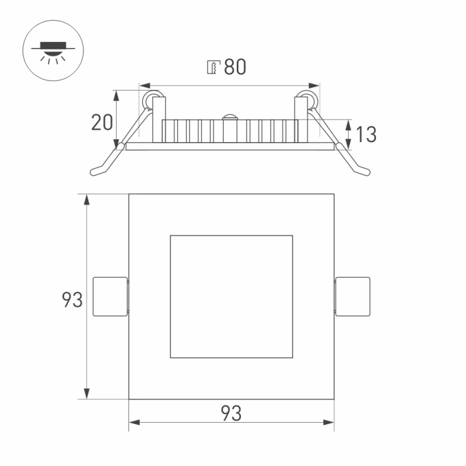 Светильник DL-93x93M-5W Day White, Arlight, 020122 Светильник DL-93x93M-5W Day White, Arlight, 020122