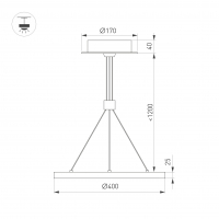 Светильник SP-CONGO-CAN-1-R400-24W Warm3000 (GD, 120 deg, 230V), Arlight, 046209 Светильник SP-CONGO-CAN-1-R400-24W Warm3000 (GD, 120 deg, 230V), Arlight, 046209