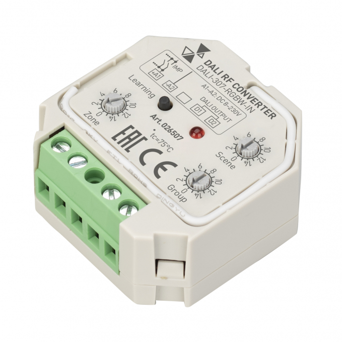 INTELLIGENT ARLIGHT Конвертер RF-сигнала DALI-307-RGBW-IN (DALI-BUS, RF, PUSH), Arlight, 026507, изображение 1 INTELLIGENT ARLIGHT Конвертер RF-сигнала DALI-307-RGBW-IN (DALI-BUS, RF, PUSH), Arlight, 026507, изображение 1