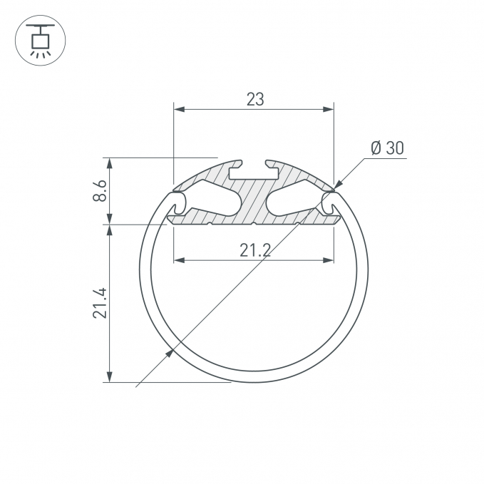 Профиль ROUND-D30-2000 ANOD, Arlight, 023860, изображение 4 Профиль ROUND-D30-2000 ANOD, Arlight, 023860, изображение 4