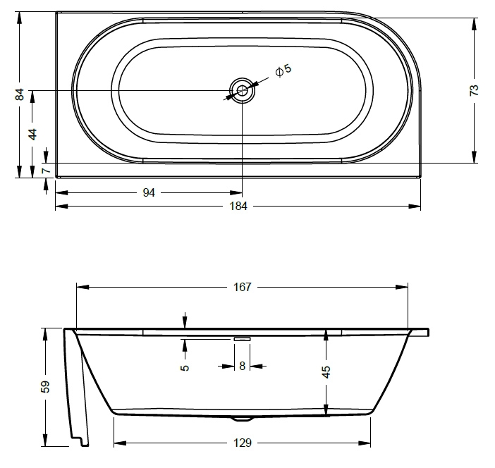 Ванна акриловая Riho Desire 180x85 L B088001005 угловая Ванна акриловая Riho Desire 180x85 L B088001005 угловая