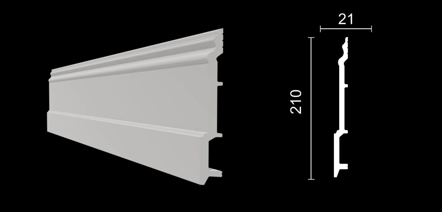 Плинтус Decor-Dizayn DD725, 210x21x2000 мм Плинтус Decor-Dizayn DD725, 210x21x2000 мм
