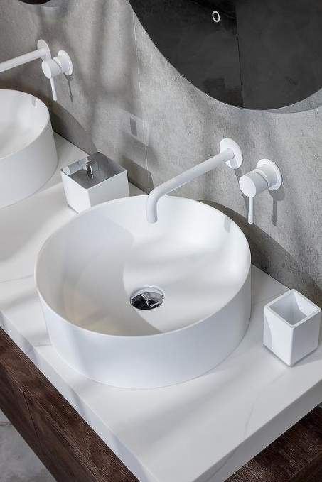 Накладная раковина Boheme Corian 40 см 819-W белая Накладная раковина Boheme Corian 40 см 819-W белая