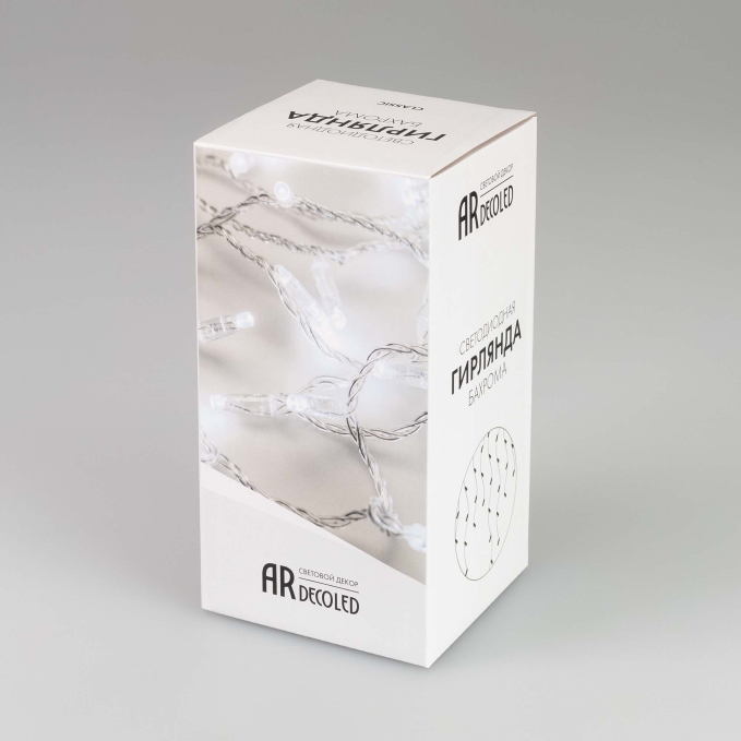 Светодиодная гирлянда ARD-EDGE-CLASSIC-2400x600-WHITE-88LED-MILK-FLASH White (230V, 6W), Arlight, 034123, изображение 2 Светодиодная гирлянда ARD-EDGE-CLASSIC-2400x600-WHITE-88LED-MILK-FLASH White (230V, 6W), Arlight, 034123, изображение 2