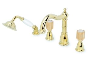 Смеситель для ванны с душем Boheme Royal Cristal 395-Royal/CRST золото Смеситель для ванны с душем Boheme Royal Cristal 395-Royal/CRST золото