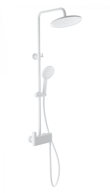 Душевая стойка со смесителем Wonzon & Woghand Muse Corno WW-B3110-MW белая матовая с термостатом