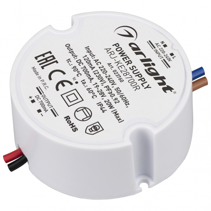 Блок питания ARJ-KE28700R (20W, 700mA, PFC), Arlight, 023760, изображение 1 Блок питания ARJ-KE28700R (20W, 700mA, PFC), Arlight, 023760, изображение 1