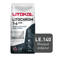 Затирка цементная Litokol Litochrom 1-6 Evo LE.140 Мокрый асфальт, 2 кг Затирка цементная Litokol Litochrom 1-6 Evo LE.140 Мокрый асфальт, 2 кг
