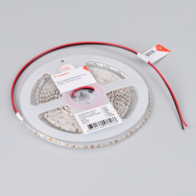 Светодиодная лента MICROLED-M168-4mm 24V White6000 (5 W/m, IP20, 2216, 5m), Arlight, 046729, изображение 3 Светодиодная лента MICROLED-M168-4mm 24V White6000 (5 W/m, IP20, 2216, 5m), Arlight, 046729, изображение 3