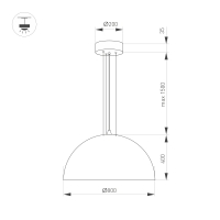 Светильник SP-RESTO-HANG-R800-88W Warm3000 (WH, 100 deg, 230V), Arlight, 039925