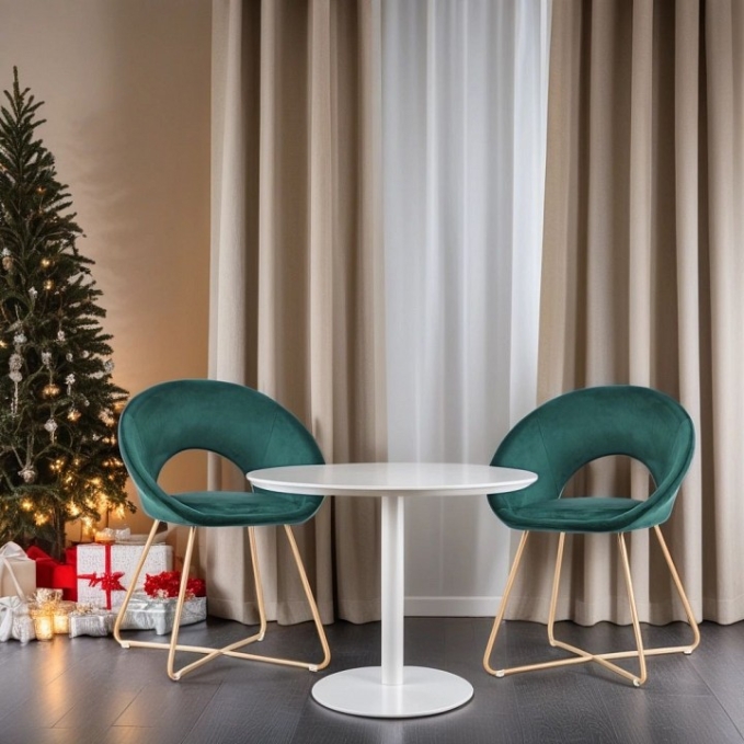 Комплект стульев Refuge зеленый, золотой (Комплект 2 шт), Hesby Import, HSBI_DC2124_green_2 Комплект стульев Refuge зеленый, золотой (Комплект 2 шт), Hesby Import, HSBI_DC2124_green_2