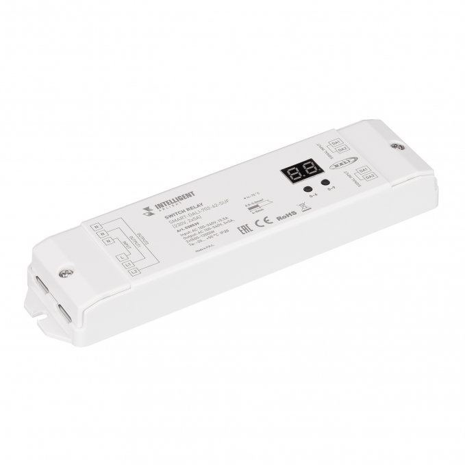 INTELLIGENT ARLIGHT Релейный модуль SMART-DALI-702-62-SUF (230V, 2x5A), Arlight, 038539, изображение 1 INTELLIGENT ARLIGHT Релейный модуль SMART-DALI-702-62-SUF (230V, 2x5A), Arlight, 038539, изображение 1