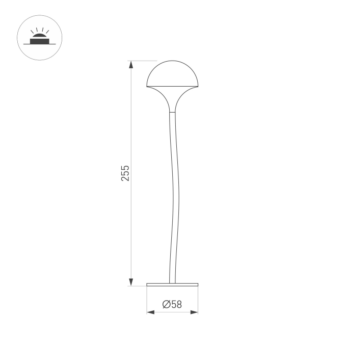 Светильник KT-MUCENA-BOLL-A-H250-1W Warm3000 (WH, 85 deg, 24V), Arlight, 050668, изображение 3 Светильник KT-MUCENA-BOLL-A-H250-1W Warm3000 (WH, 85 deg, 24V), Arlight, 050668, изображение 3