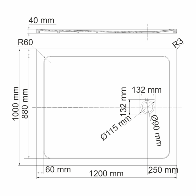 Душевой поддон WasserKRAFT Rhin 44T10 Душевой поддон WasserKRAFT Rhin 44T10