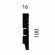 Плинтус Cosca Decor AP08 под покраску, 100x16x2400 мм, МДФ Плинтус Cosca Decor AP08 под покраску, 100x16x2400 мм, МДФ