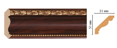 Карниз, плинтус потолочный Decomaster 155-1084 ДМ, 50x50x2400 мм