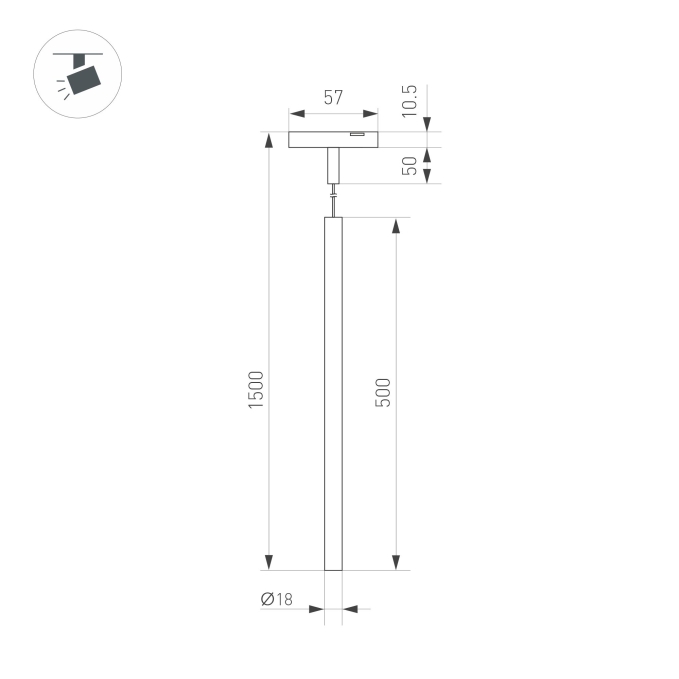 Светильник MAG-MICROCOSM-SPOT-HANG-R18-L500-3W Warm3000 (BK, 24 deg, 24V), Arlight, 043269, изображение 4 Светильник MAG-MICROCOSM-SPOT-HANG-R18-L500-3W Warm3000 (BK, 24 deg, 24V), Arlight, 043269, изображение 4
