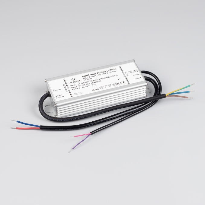 Блок питания ARPV-UH12100-PFC-0-10V (12V, 8.3A, 100W), Arlight, 028454, изображение 2 Блок питания ARPV-UH12100-PFC-0-10V (12V, 8.3A, 100W), Arlight, 028454, изображение 2