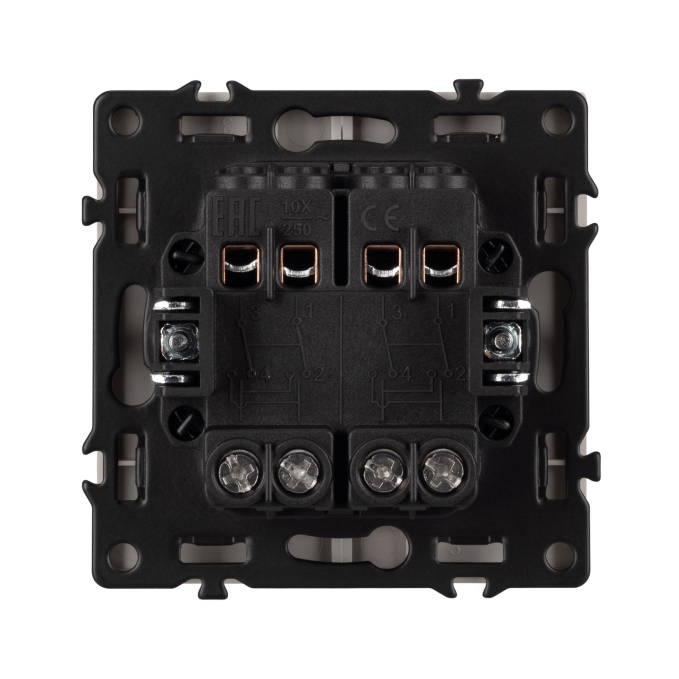 Механизм выключателя двухклавишный перекрёстный SWT-NOBE-MKX2-SFPL-CA (230V, 10A), Arlight, 061791, изображение 4 Механизм выключателя двухклавишный перекрёстный SWT-NOBE-MKX2-SFPL-CA (230V, 10A), Arlight, 061791, изображение 4