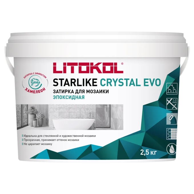 Затирка эпоксидная Litokol Starlike Crystal Evo S.800 Grigio Oslo, 2.5 кг Затирка эпоксидная Litokol Starlike Crystal Evo S.800 Grigio Oslo, 2.5 кг