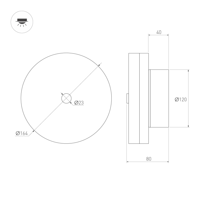 Светильник SP-MENTA-WALL-R165-12W Warm2700 (BK, 130 deg, 230V), Arlight, 061700, изображение 3 Светильник SP-MENTA-WALL-R165-12W Warm2700 (BK, 130 deg, 230V), Arlight, 061700, изображение 3