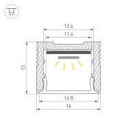 Профиль SL-SLIM-H13M-3000 ANOD (BY), Arlight, 061373