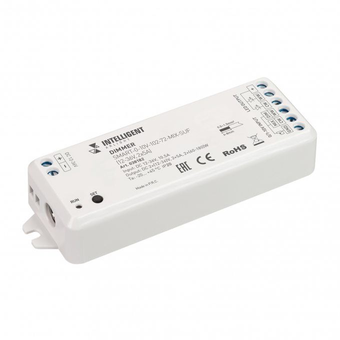 INTELLIGENT ARLIGHT Диммер SMART-0-10V-102-72-MIX-SUF (12-36V, 2x5A), Arlight, 038182, изображение 1 INTELLIGENT ARLIGHT Диммер SMART-0-10V-102-72-MIX-SUF (12-36V, 2x5A), Arlight, 038182, изображение 1