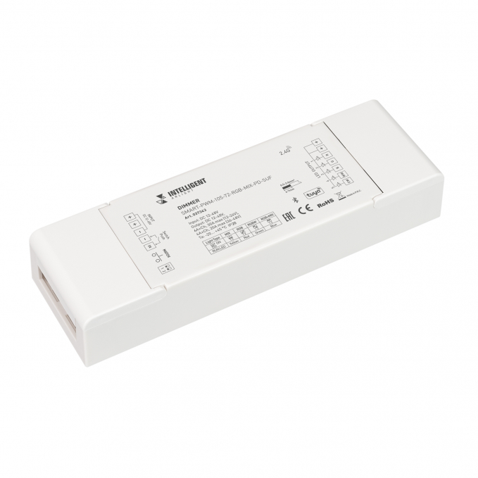 INTELLIGENT ARLIGHT Диммер SMART-PWM-105-72-RGB-MIX-PD-SUF (12-48V, 5x6A, TUYA BLE, 2.4G), Arlight, 037343, изображение 1 INTELLIGENT ARLIGHT Диммер SMART-PWM-105-72-RGB-MIX-PD-SUF (12-48V, 5x6A, TUYA BLE, 2.4G), Arlight, 037343, изображение 1
