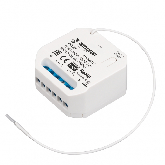 INTELLIGENT ARLIGHT Релейный модуль TY-701-72-DRI-DRO-PS-IN (230V, 1x10A, ZB, 433Mhz), Arlight, 060237, изображение 1